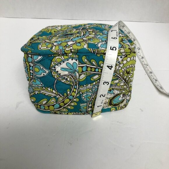 Vera Bradley Lunchbox quilted Paisley Peacock Lime Green White Quilted - Picture 8 of 8